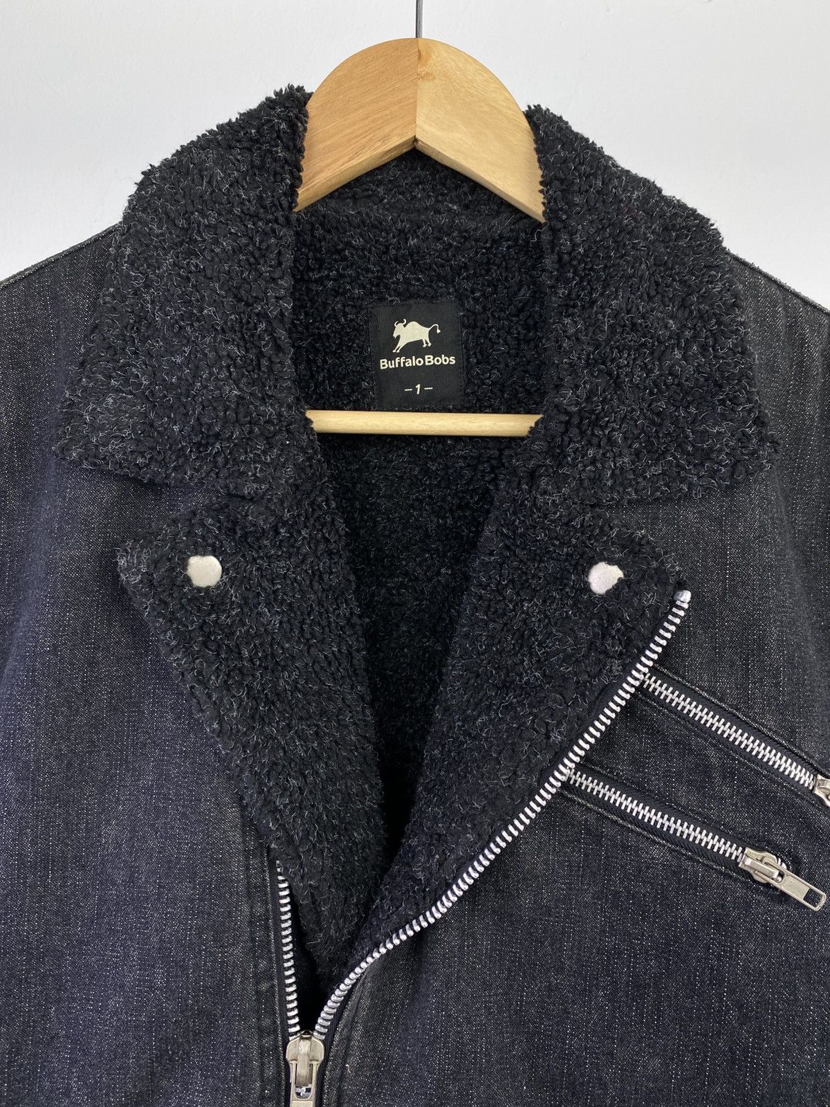 BUFFALO BOBS 2000’s Buffolo Bobs Fleece Lining Denim Biker Jacket Size US S / EU 44-46 / 1 - 4 Thumbnail
