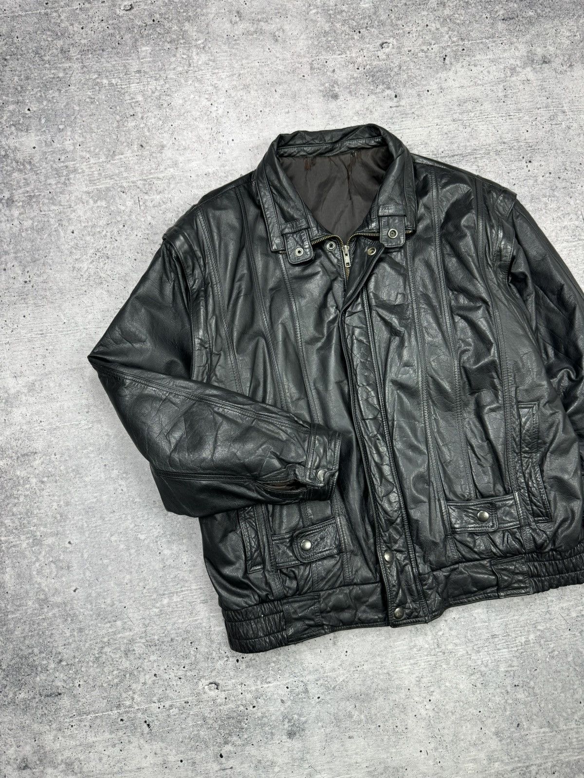 Genuine Leather Vintage Aviator Top Gun Genuine Leather Bomber Jacket - Vest Size US M / EU 48-50 / 2 - 2 Thumbnail