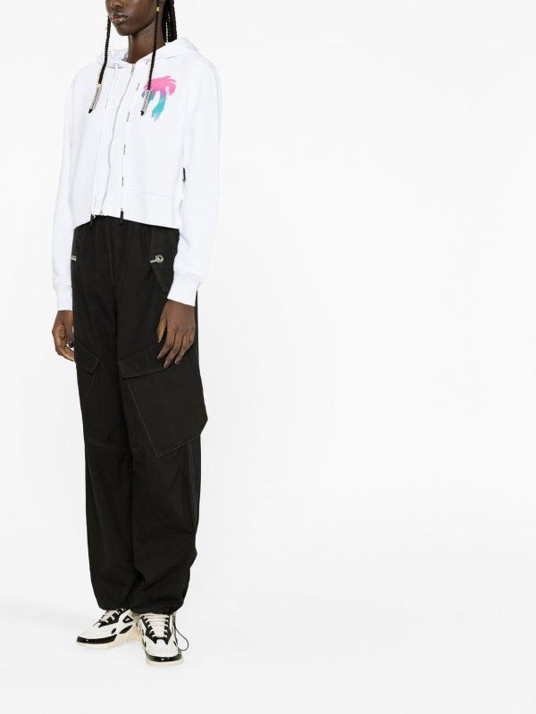 Palm Angels o1y1125 Logo Hoodie in White Size M / US 6-8 / IT 42-44 - 2 Thumbnail