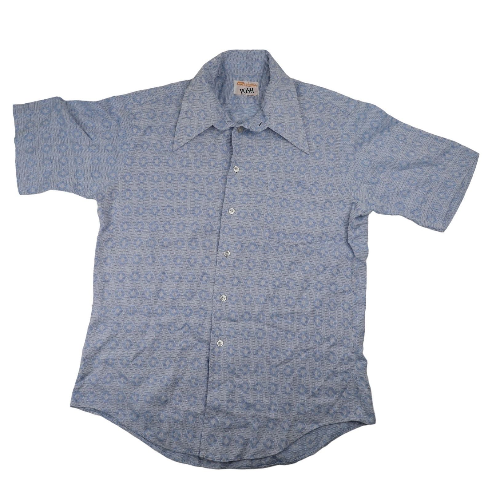 Vintage Vintage Manhattan Posh Allover Design Button Down Shirt Size US L / EU 52-54 / 3 - 1 Thumbnail