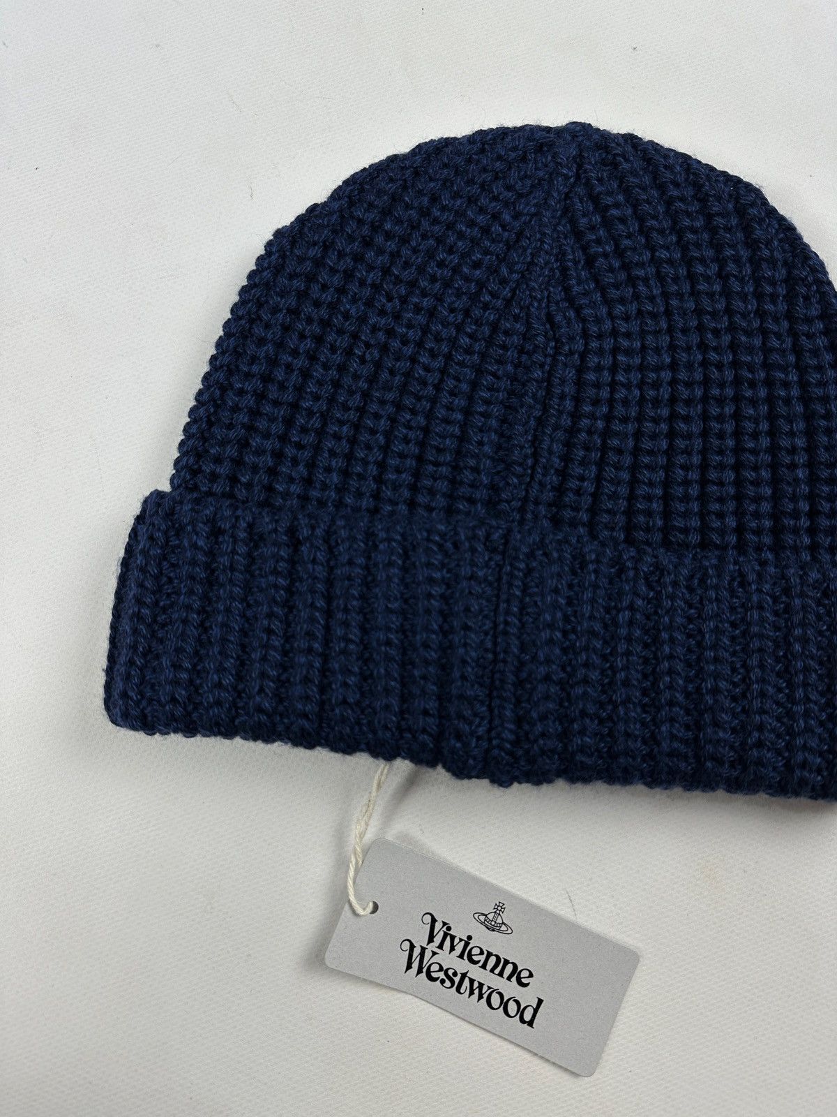 Vivienne Westwood NWT! Vivienne Westwood Navy Blue Classic Wool Beanie Hat Size ONE SIZE - 6 Thumbnail