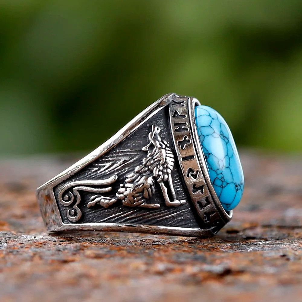 Jewelry Rune and Wolf Ring Size ONE SIZE - 5 Thumbnail