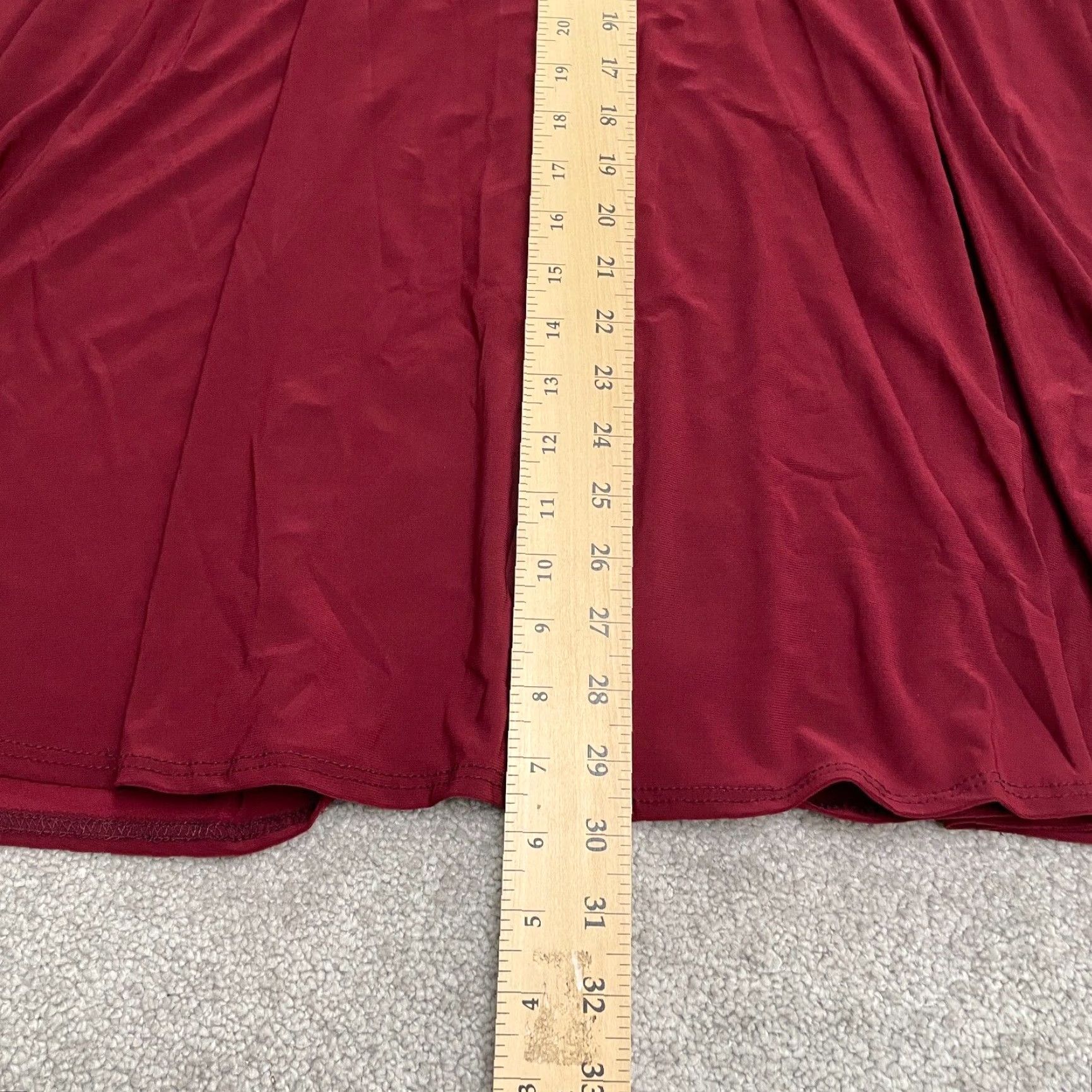 Vintage J.m Fleurette Skirt Womens L Midi A-Line Red Elastic Waist Stretch Knit Casual Vintage No Size 36" / US 14 / IT 50 - 7 Thumbnail