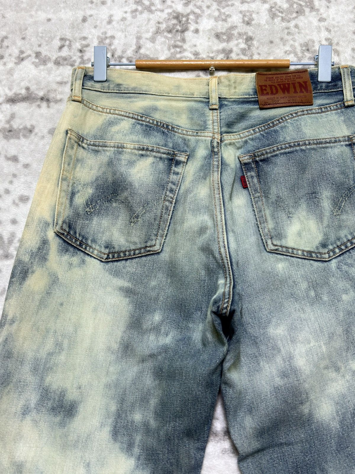 Edwin Edwin 503 Vintage Distressed Acid Wash Denim Regular Fit Size US 30 / EU 46 - 10 Thumbnail