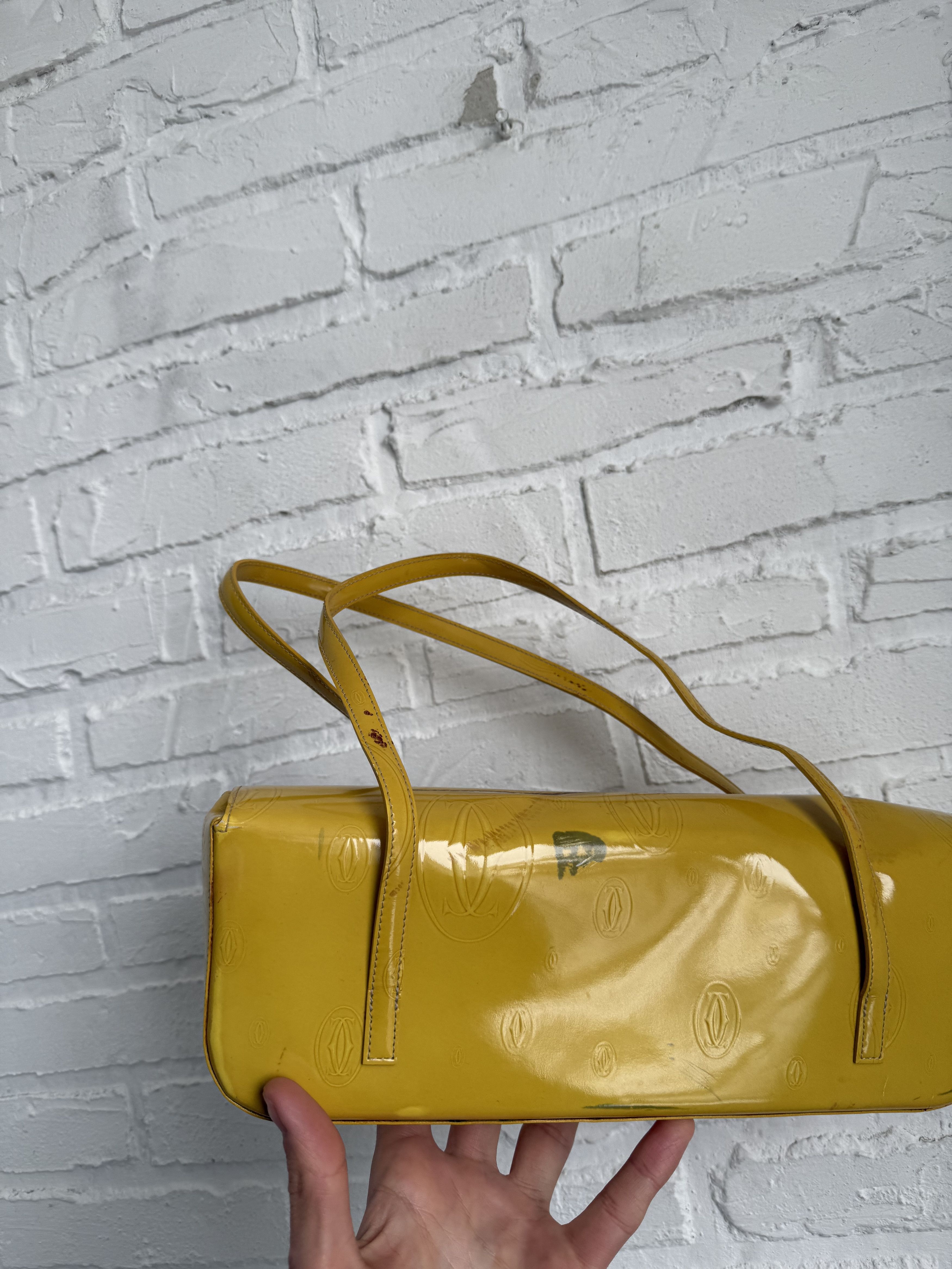 Cartier Vintage Cartier yellow patent leather monogram shoulder bag Size ONE SIZE - 6 Thumbnail