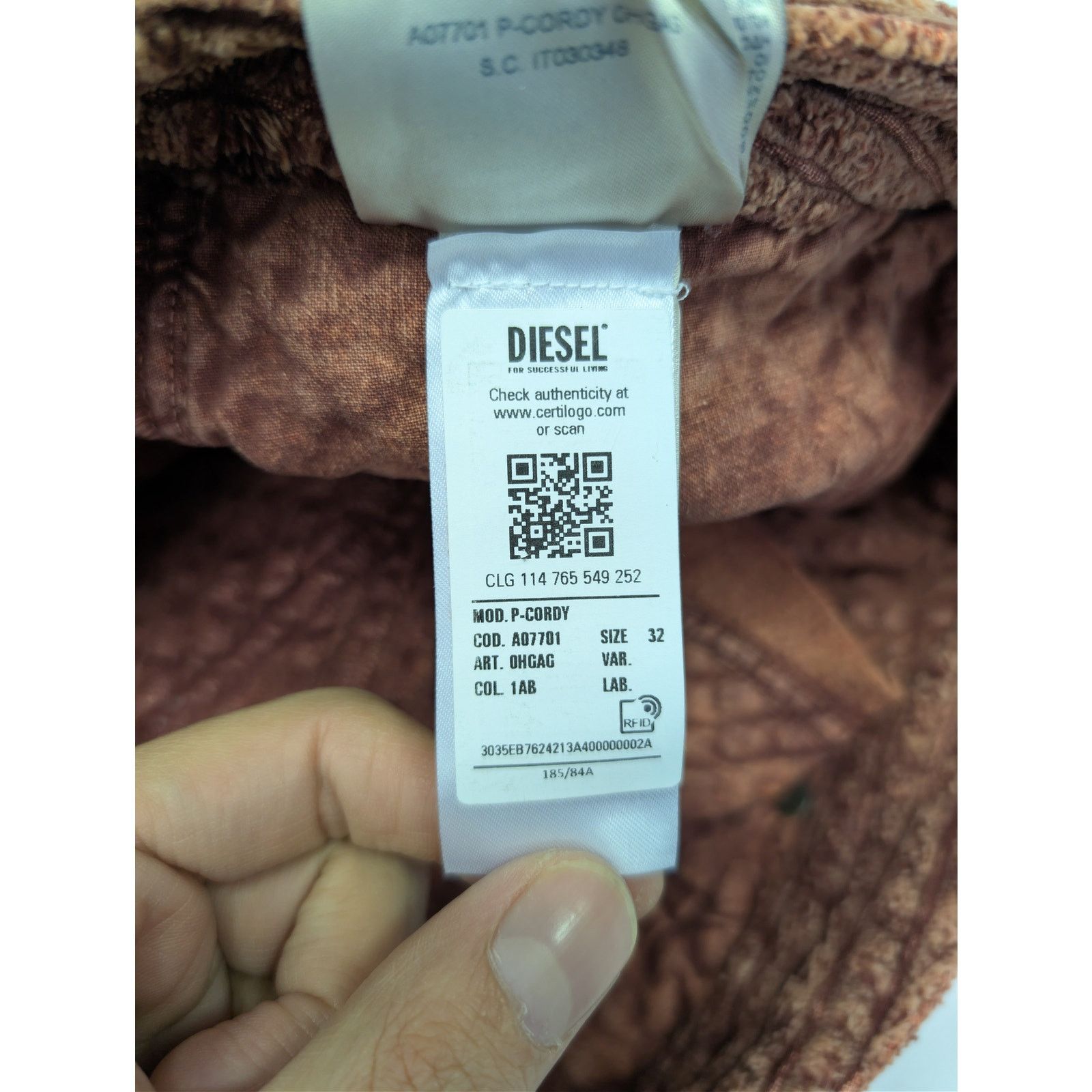 Diesel o1rshd1 P-Cordy Pantaloni Pants in Brown Size US 32 / EU 48 - 22 Thumbnail