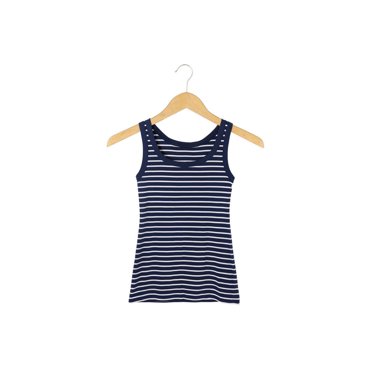 Other Caslon Women’s XS Blue White Striped Cotton Tank Top Sleevel Size XS / US 0-2 / IT 36-38 - 3 Thumbnail