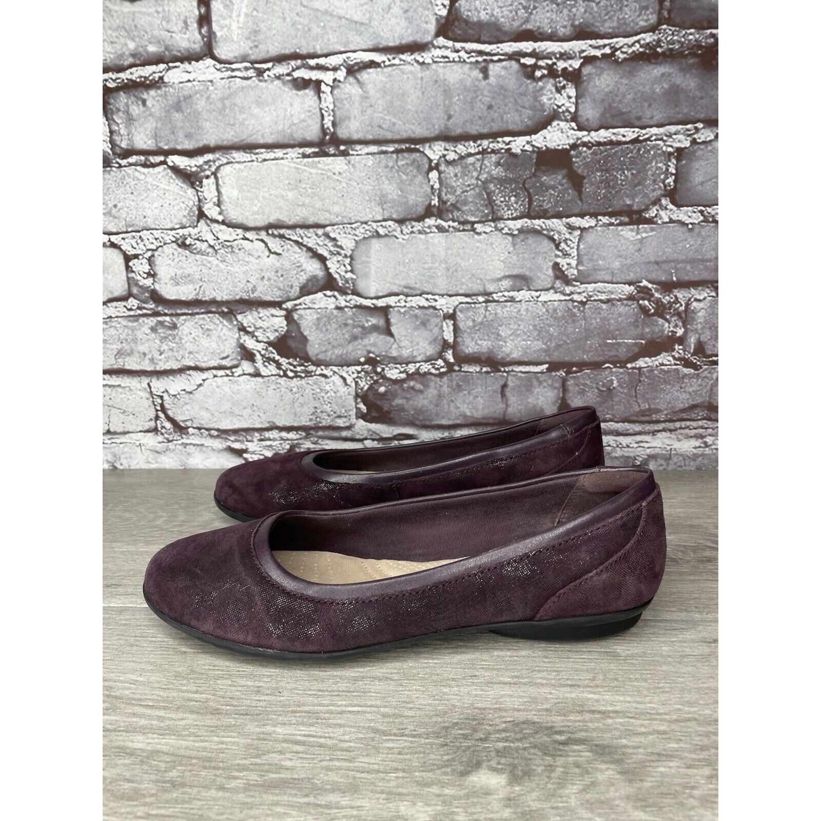 Clarks Clarks Collection Soft Cushion Purple Shimmer Ballet Flats W Size US 7.5 / IT 37.5 - 7 Thumbnail