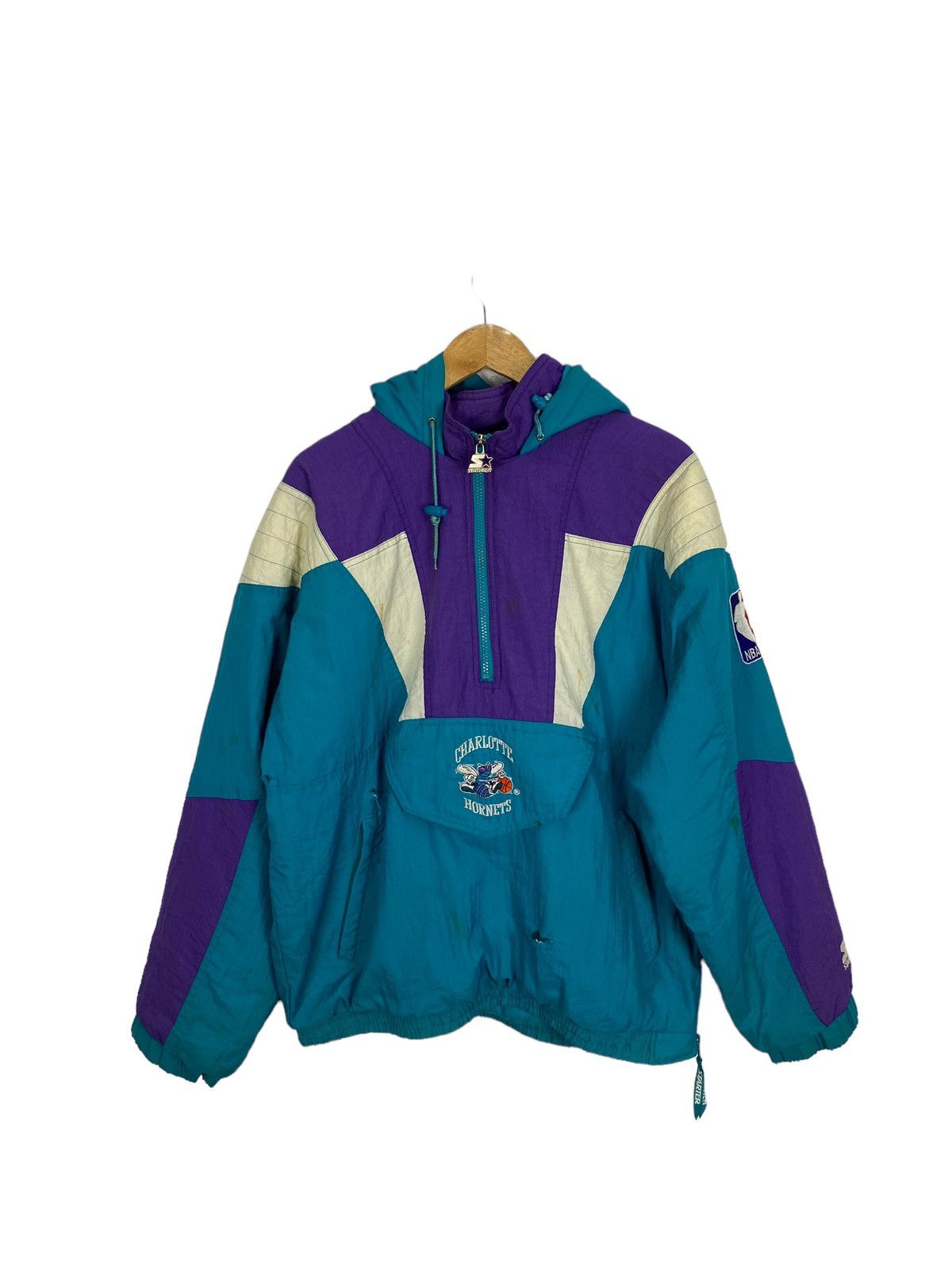 NBA Vintage charlotte hornets starter hoodie jacket Size US M / EU 48-50 / 2 - 11 Thumbnail