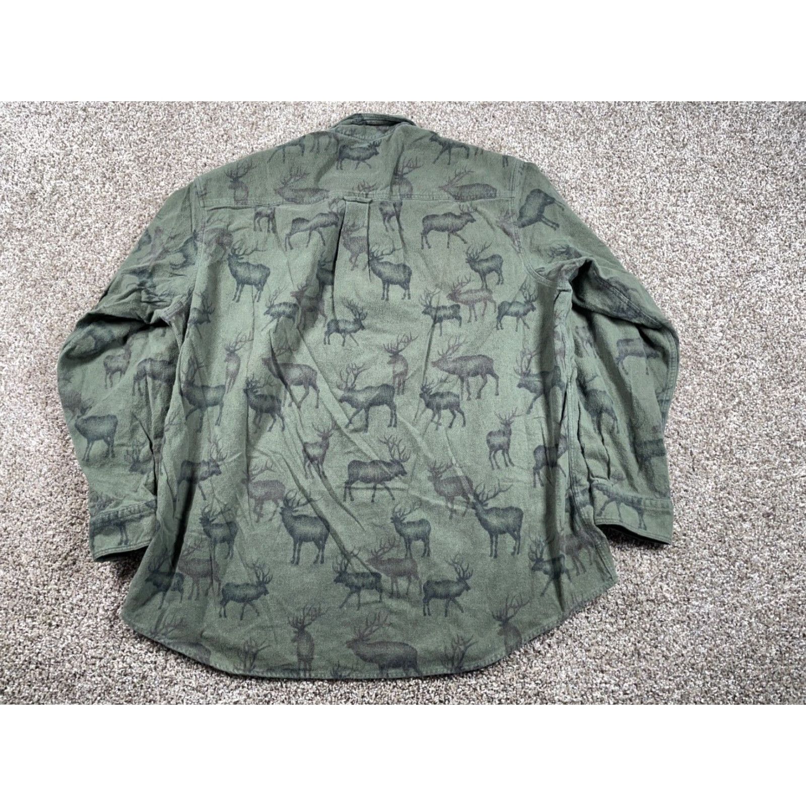 Vintage Woolrich Deer Print Flannel Shirt Adult 2XL Green Casual Workwear Mens Size US XXL / EU 58 / 5 - 3 Thumbnail