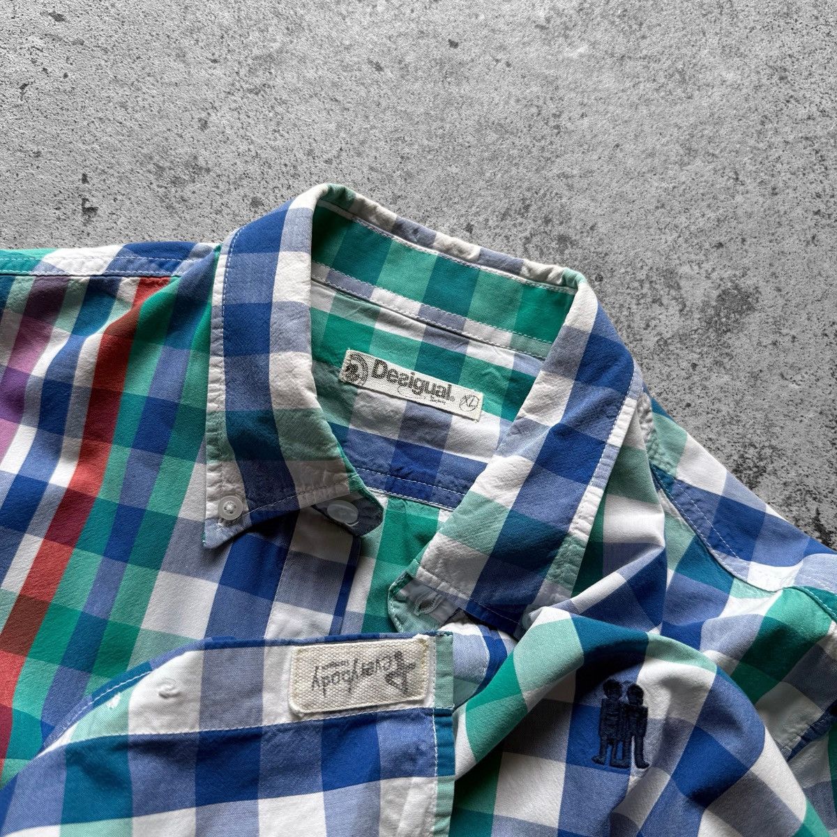 Desigual Desigual Multicolor Checked Long Sleeve Button Down Shirt Size US XL / EU 56 / 4 - 3 Thumbnail