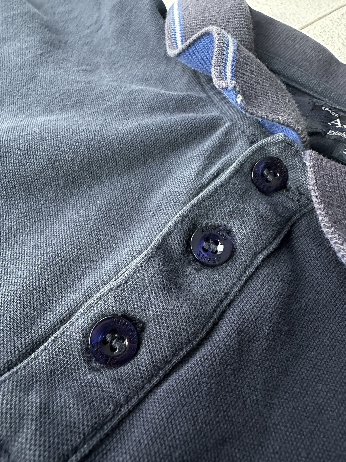 Armani 🚨Y2K ARMANI JEANS BLUE POLO GIORGIO T-shirt Avant Garde Size US XL / EU 56 / 4 - 6 Thumbnail