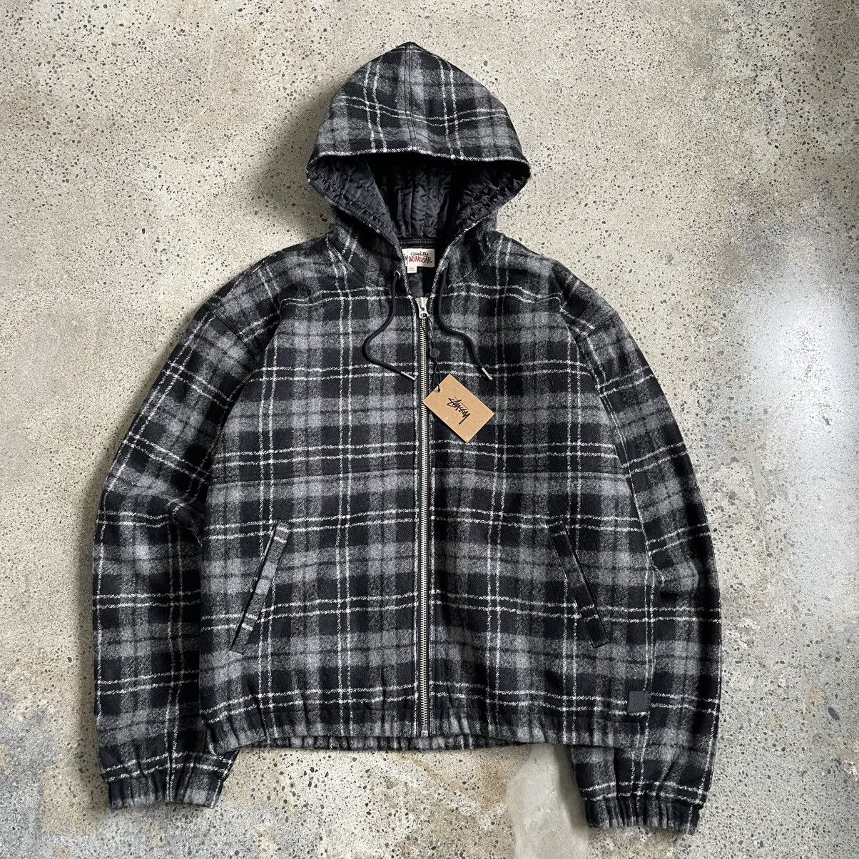 STUSSY WORK JACKET WOOL PLAID Sサイズ　パーカー 中古・古着通販】stussy (ステューシー) WORK JACKET WOOL PLAID