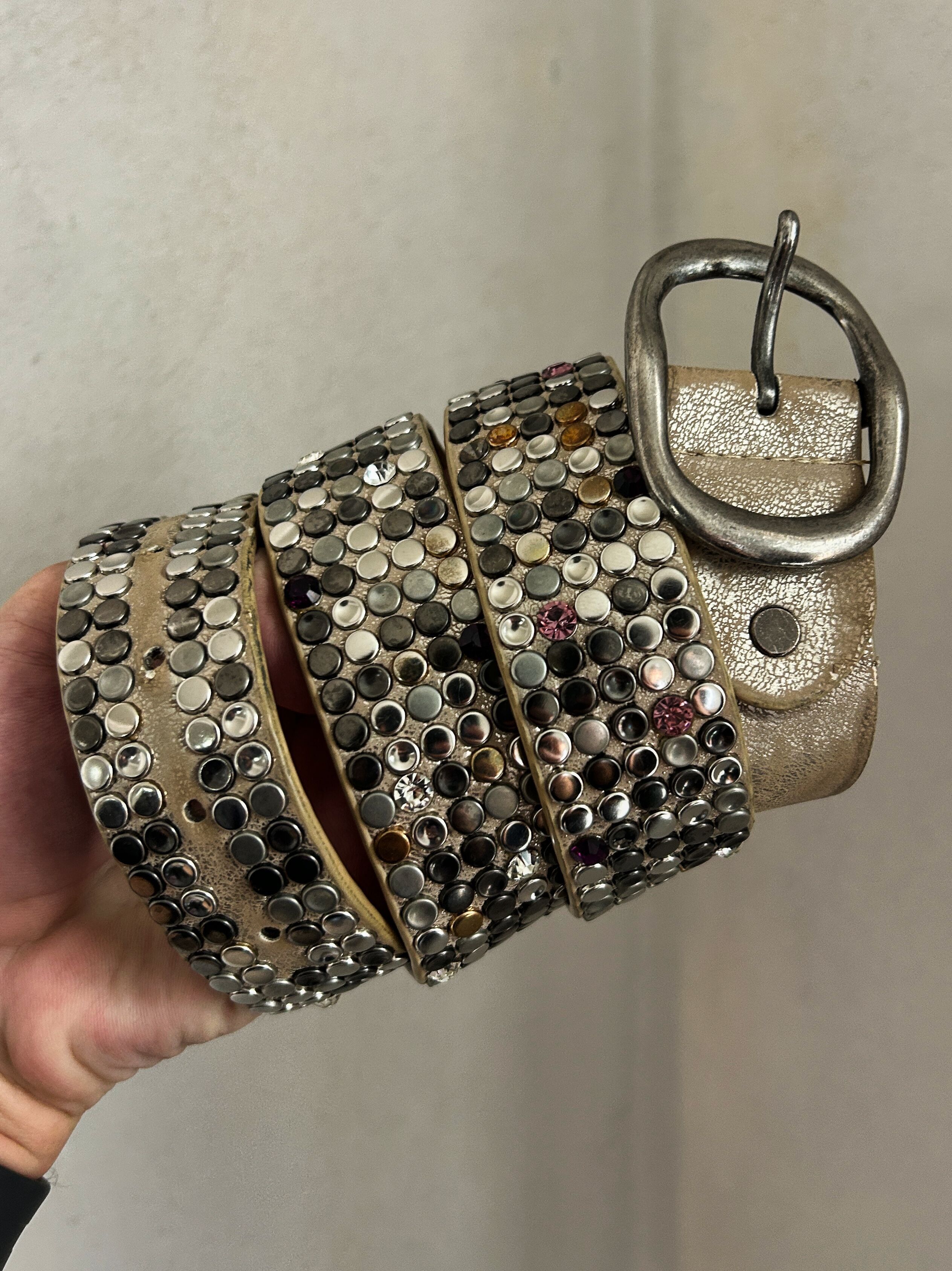 Japanese Brand Vintage Balenciaga Style Japanese Punk Leather Belt 90s Size ONE SIZE - 3 Thumbnail
