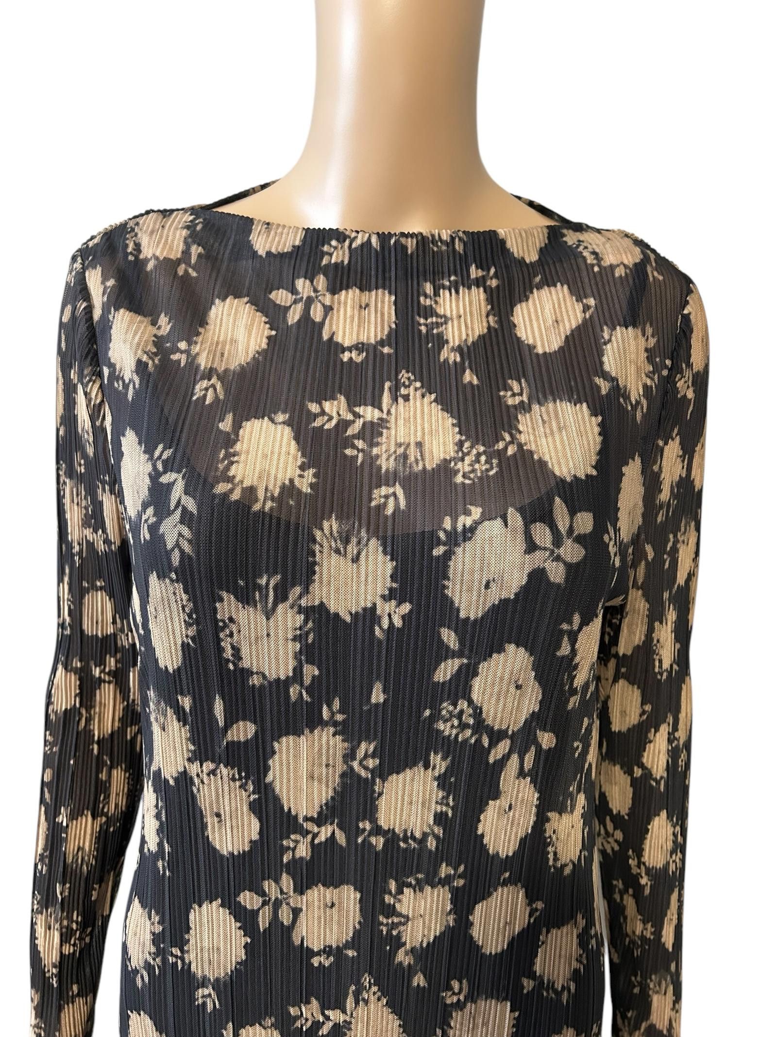 Vince Camuto Elegant Black Floral Maxi Dress - Long Sleeve Size M / US 6-8 / IT 42-44 - 2 Thumbnail