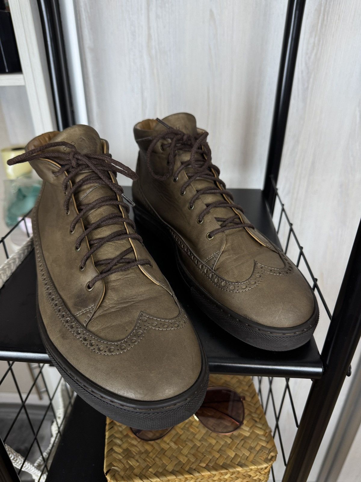 Other Rubirosa Odile Brown Grey high top leather brogue sneakers Size US 13 / EU 46 - 6 Thumbnail