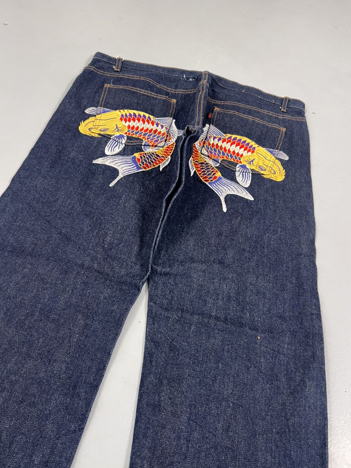 Japanese Brand Vintage Japanese brand salvage fish embroidered denim Size US 40 / EU 56 - 9 Thumbnail