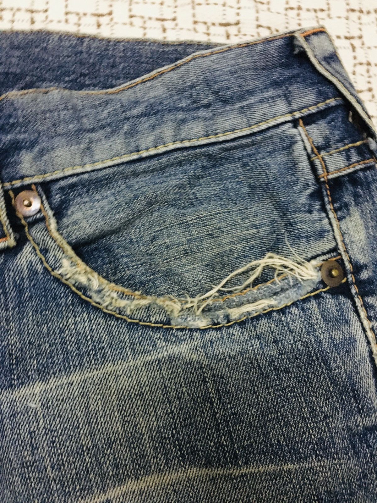 Japanese Brand Unbranded Distressed Flare Jeans (Y01) Size US 33 - 12 Thumbnail