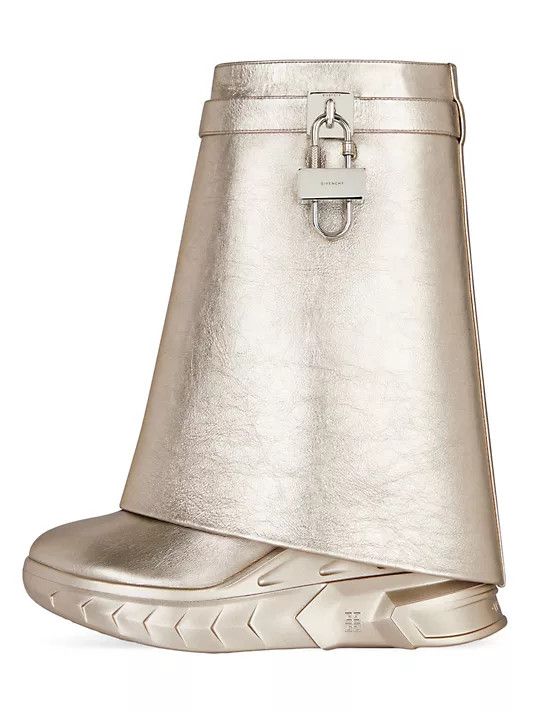 o1w1db10325 Shark Lock Biker Boots in Dusty Gold