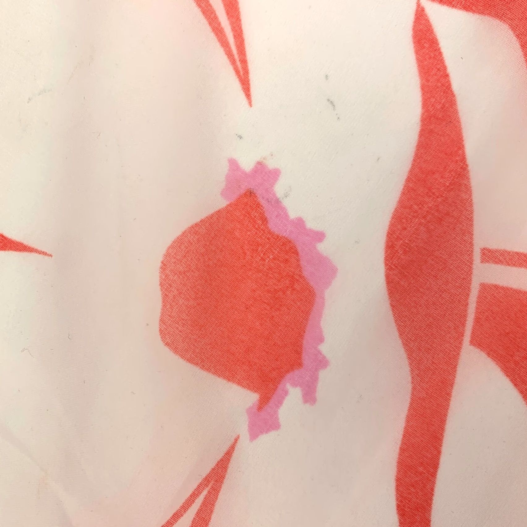 Pinko VINTAGE 70s Square Scarf Floral Geometric Orange Pink 30" x 30.5" Womens Size ONE SIZE - 5 Thumbnail