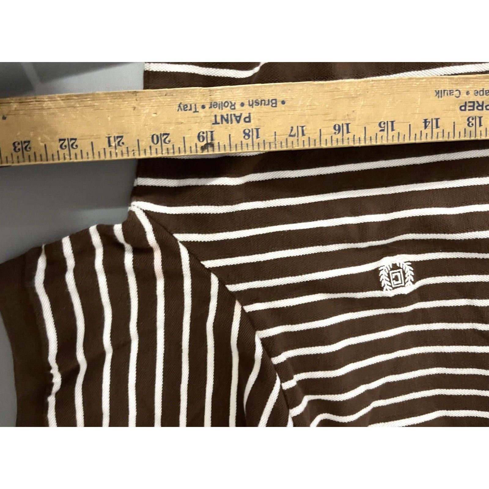 Chaps Chaps Polo Shirt Mens Large Brown Striped Short Sleeve Casual Cotton Golf Size US L / EU 52-54 / 3 - 5 Thumbnail