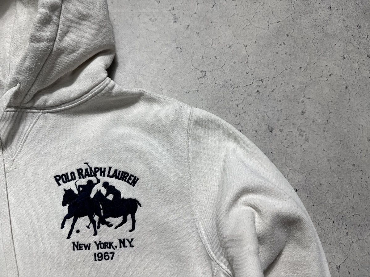 Polo Ralph Lauren Polo Ralph Lauren Big Pony #3 White Vintage Hoodie Size US M / EU 48-50 / 2 - 6 Thumbnail
