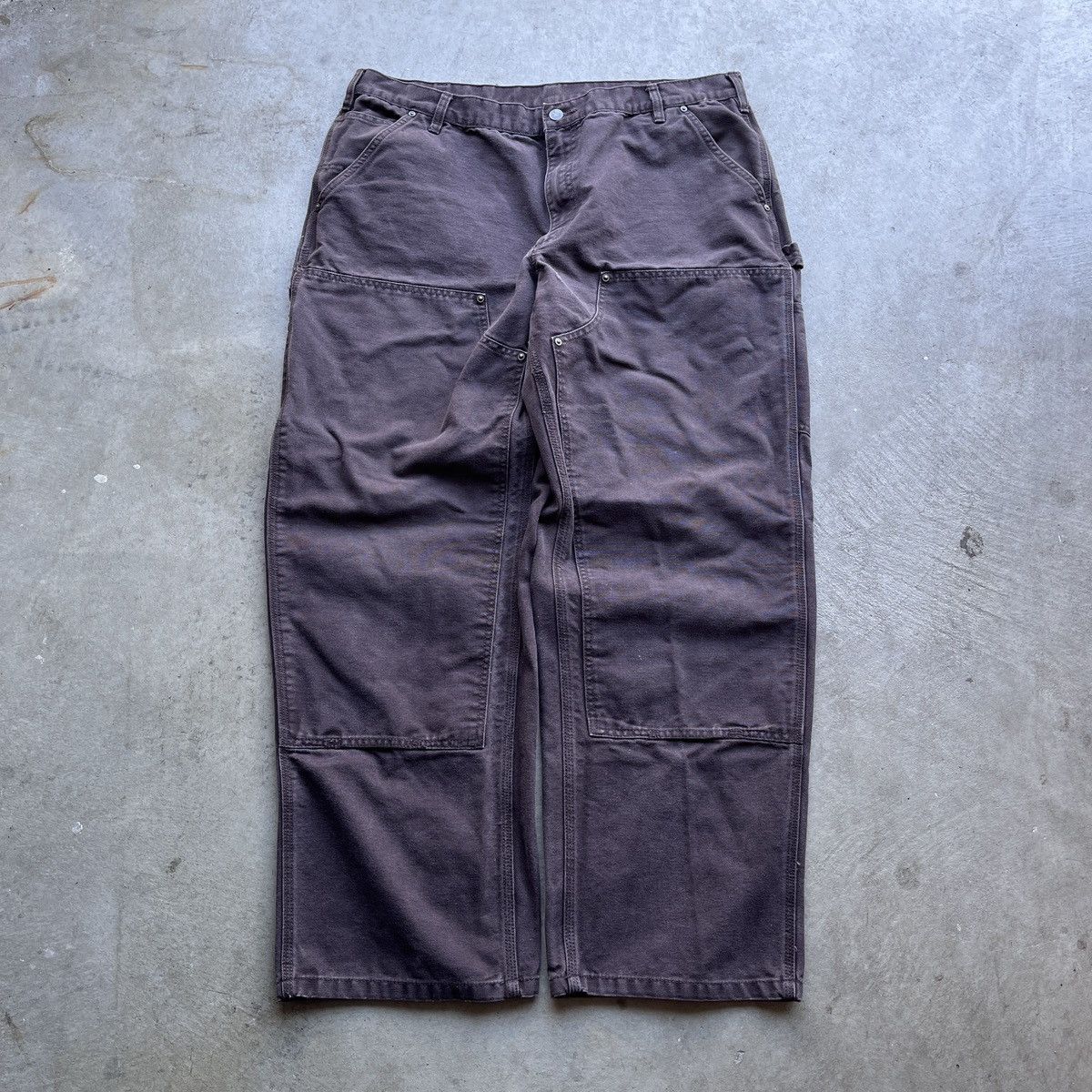 Carhartt Vintage Y2K Carhartt Brown Double Knee Workwear Baggy Cargos Size US 40 / EU 56 - 2 Thumbnail