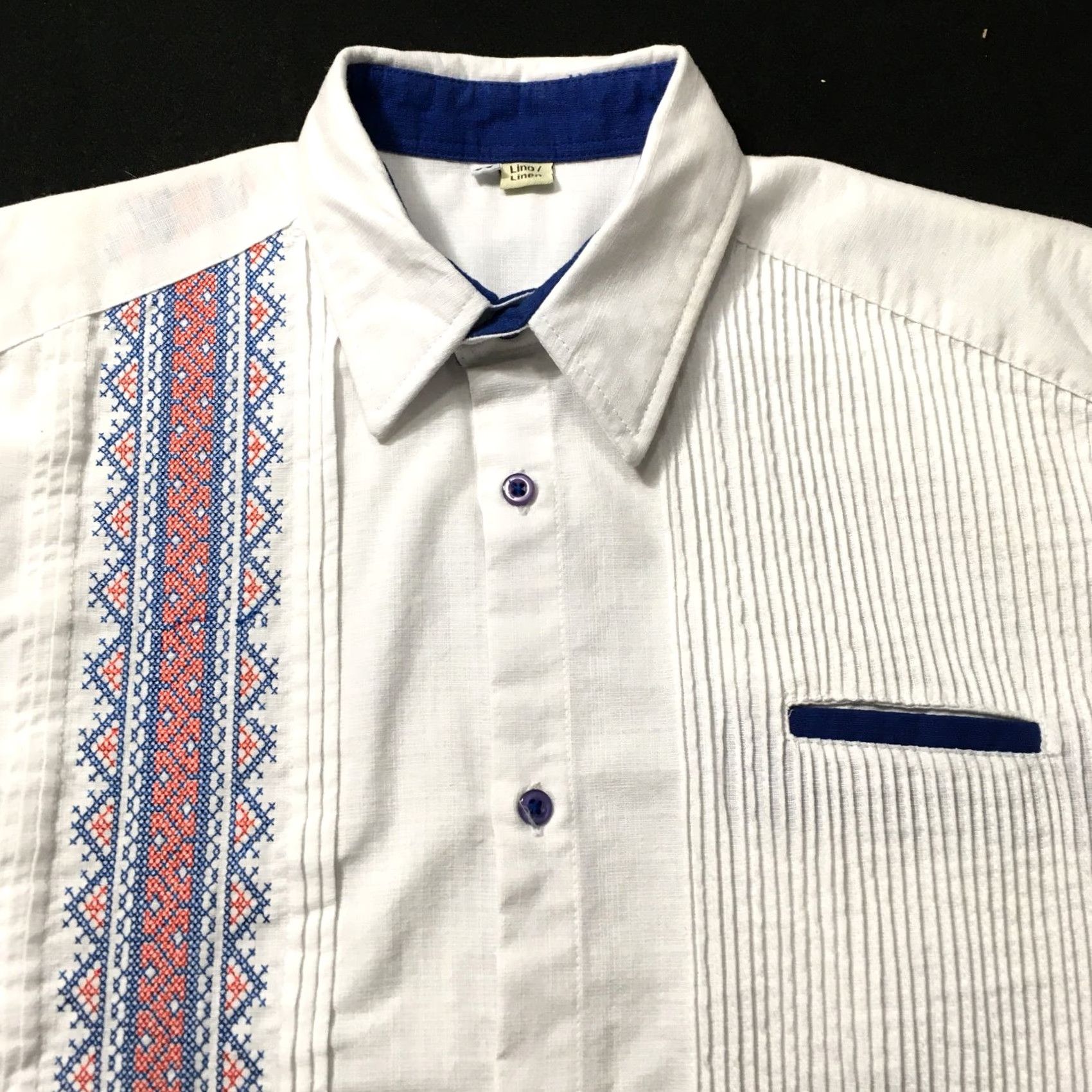 Vintage UKRAINIAN LOOK Shirt Mens 38 Ivory Linen Cuban Embroidered Camp POCKET Shirt Mens 38 Ivory Linen Cuban Embroidered Camp POCKET Size US M / EU 48-50 / 2 - 4 Thumbnail