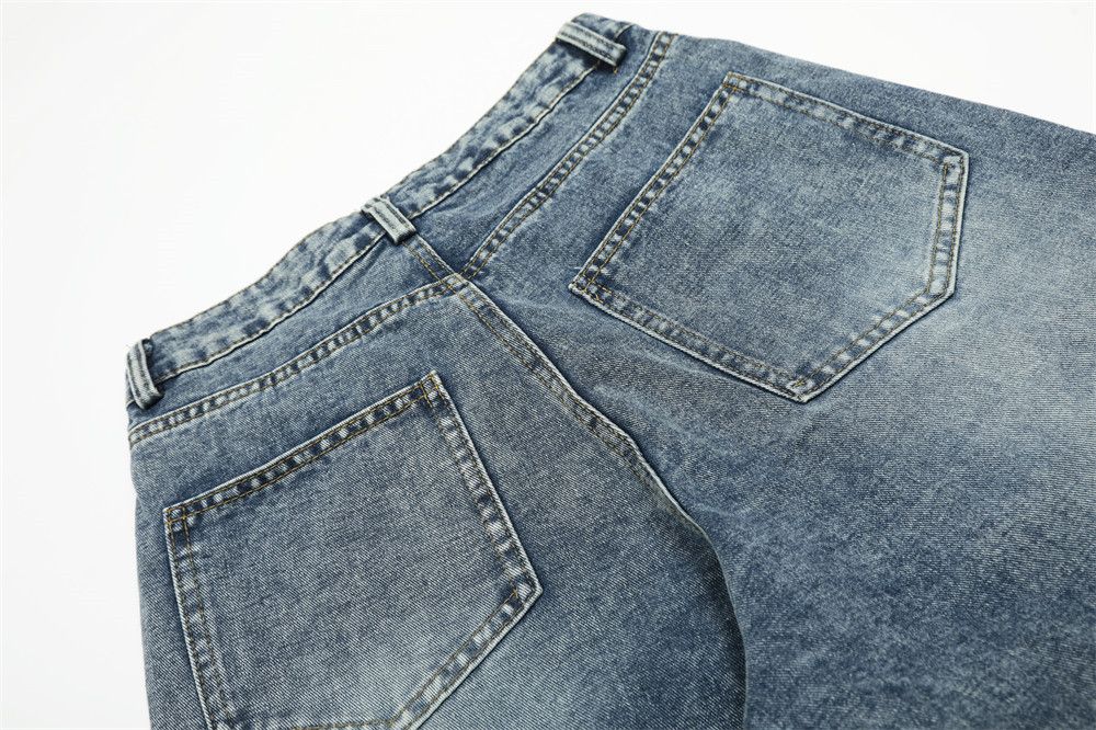 Jean Street men's distressed star embroidered straight jeans Size US 32 / EU 48 - 4 Thumbnail