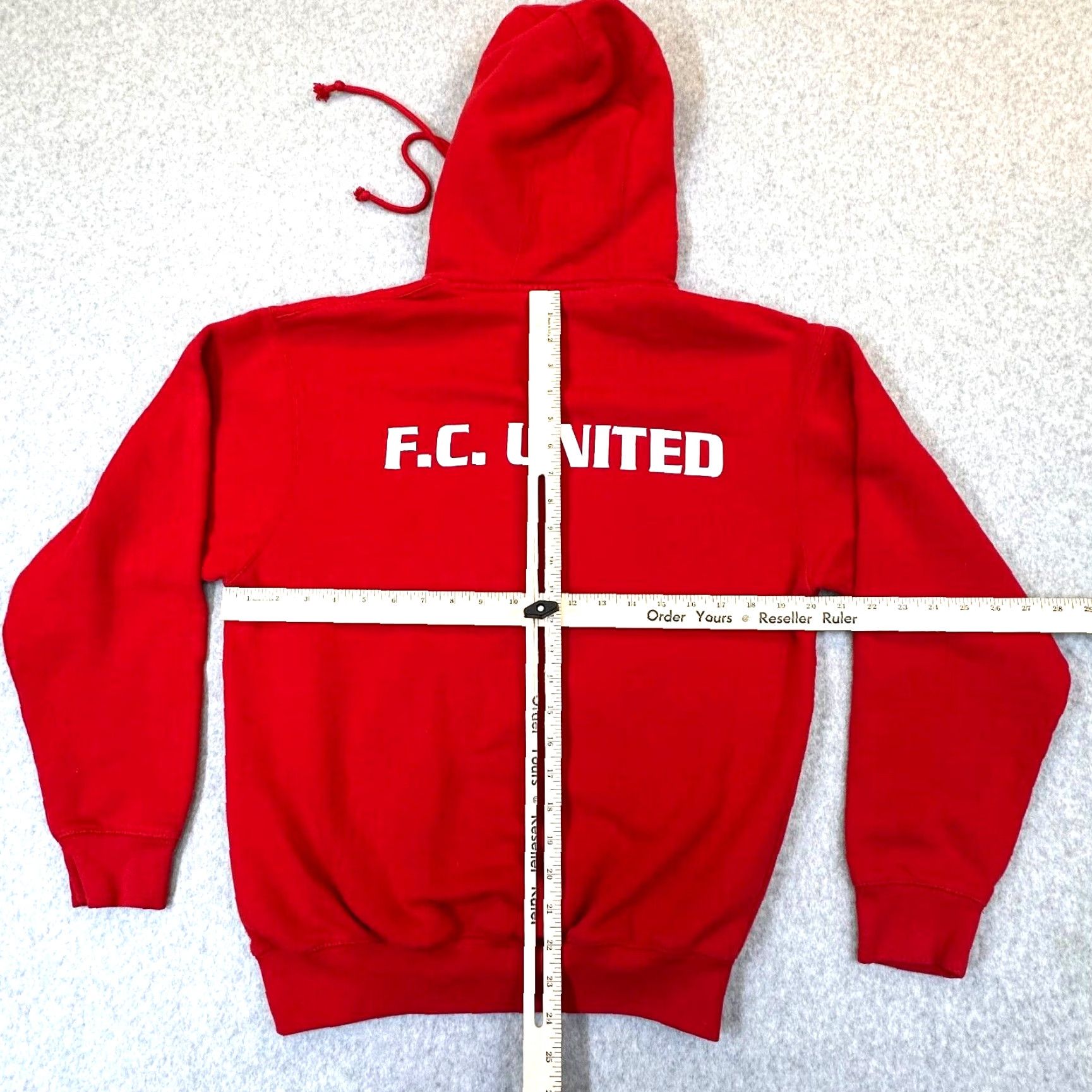 Vintage F.C. United Manchester Soccer Hoodie Mens Small Red Futbol Pennant Sportswear Size US S / EU 44-46 / 1 - 6 Thumbnail