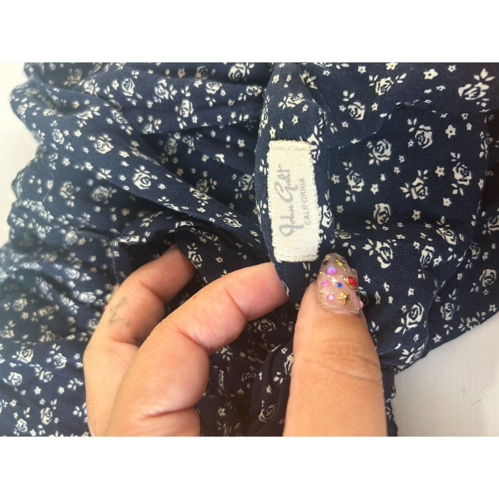 Other John Galt Navy Cream Floral Sleeveless Mini Dress Scoop Neck Size S / US 4 / IT 40 - 5 Thumbnail