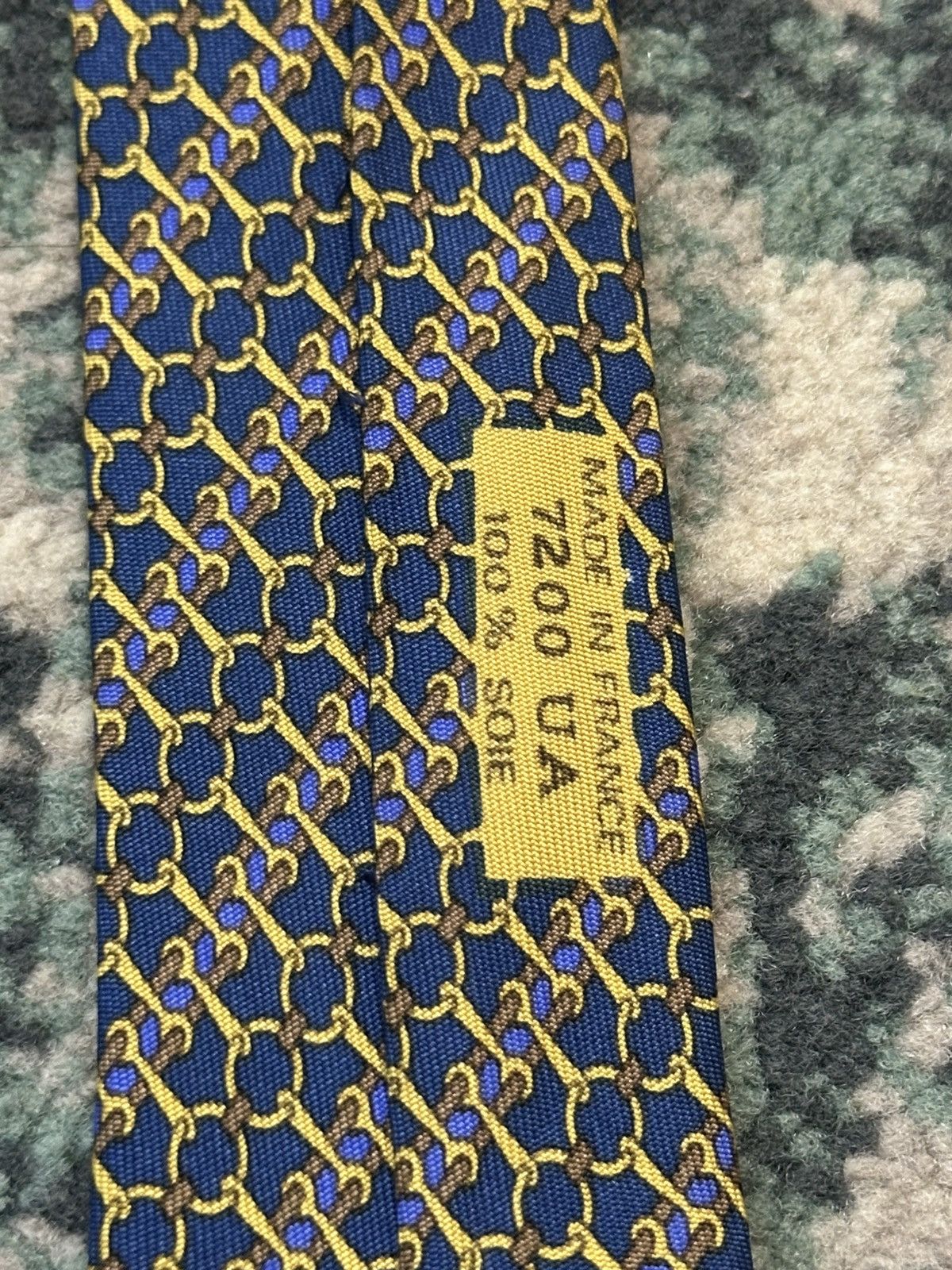 Hermes Hermes Paris Chain Pattern 100% Silk Tie (7200 UA) Size ONE SIZE - 8 Thumbnail