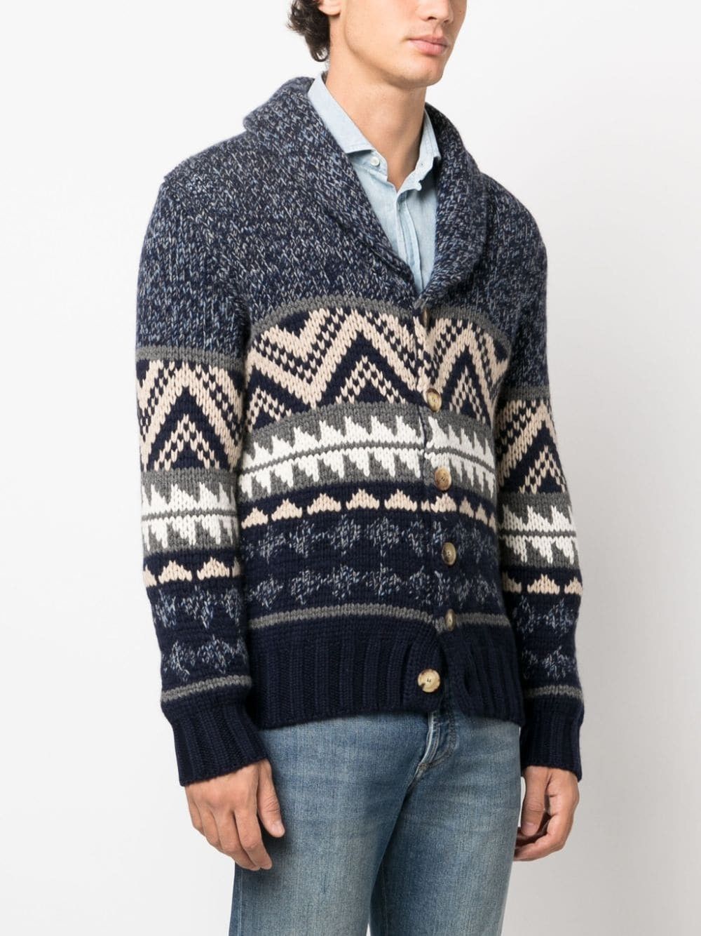 Brunello Cucinelli o1w1db10924 Cashmere Cardigan in Multicolor Size US XS / EU 42 / 0 - 4 Thumbnail