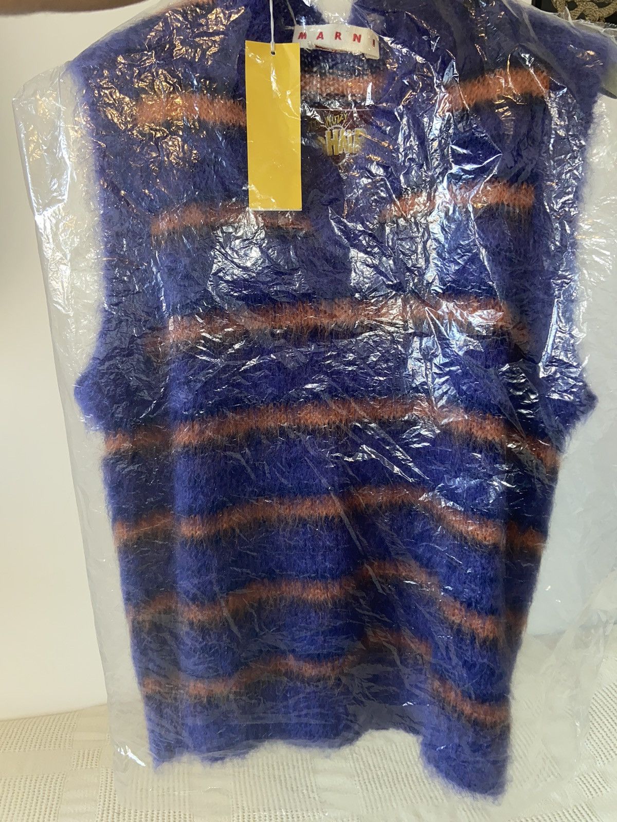 Marni Marni Fuzzy Wuzzy Mohair gilet purple/orange Size US M / EU 48-50 / 2 - 9 Thumbnail