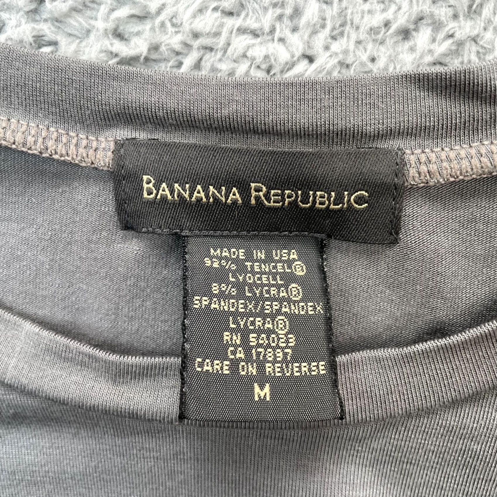 Banana Republic VINTAGE Banana Republic Blouse Womens Medium Gray Round Neck Stretch Semi Fitted Top Size M / US 6-8 / IT 42-44 - 3 Thumbnail