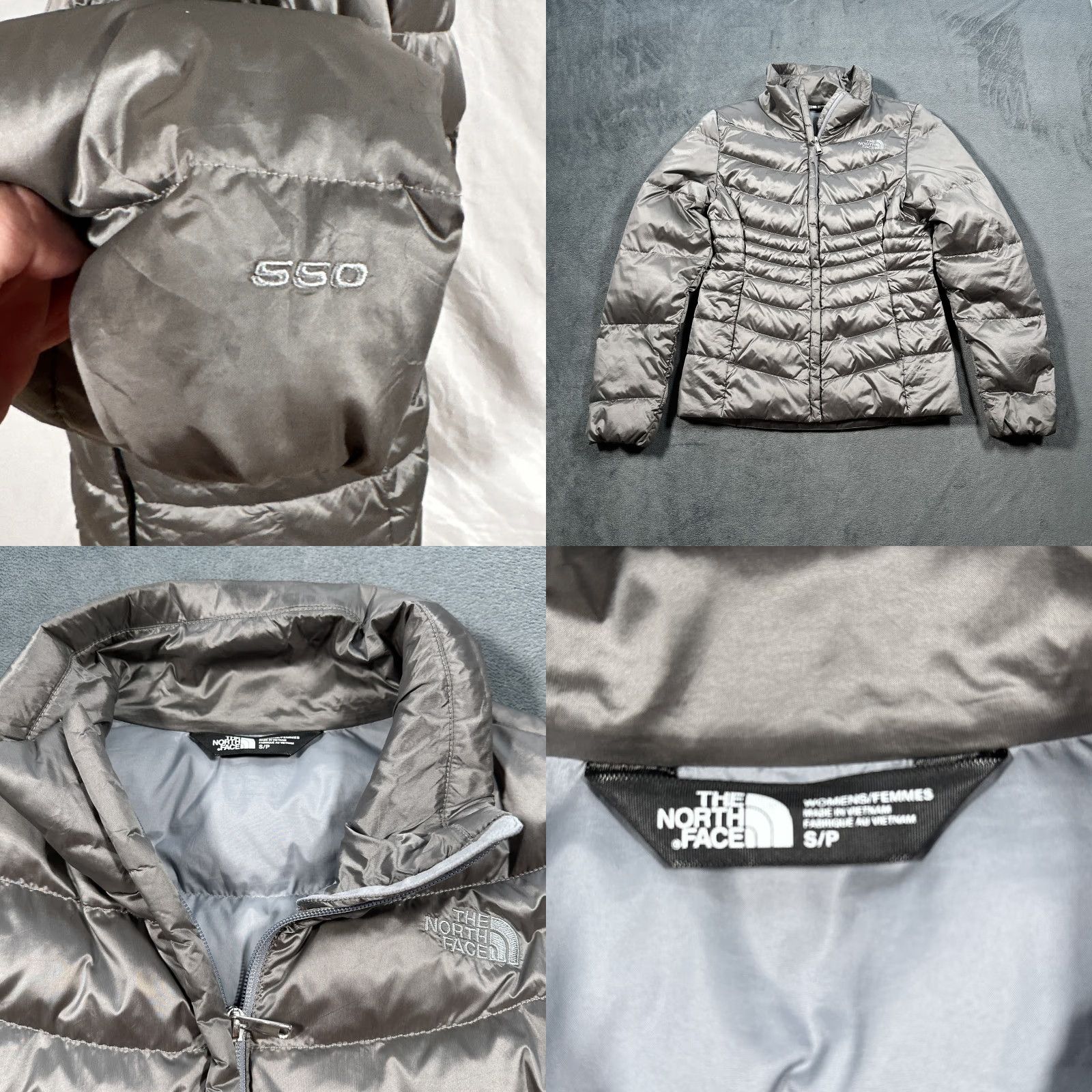 The North Face North Face Jacket Womens Small Gray Aconcagua 550 Down Puffer Full Zip NF0A3JRM Size S / US 4 / IT 40 - 8 Thumbnail