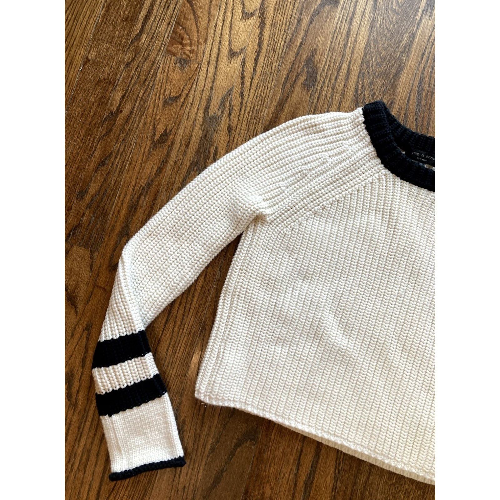 Rag & Bone rag & bone Sweater Womens XS Ivory Knit Crewneck Pullover Size XS / US 0-2 / IT 36-38 - 2 Thumbnail