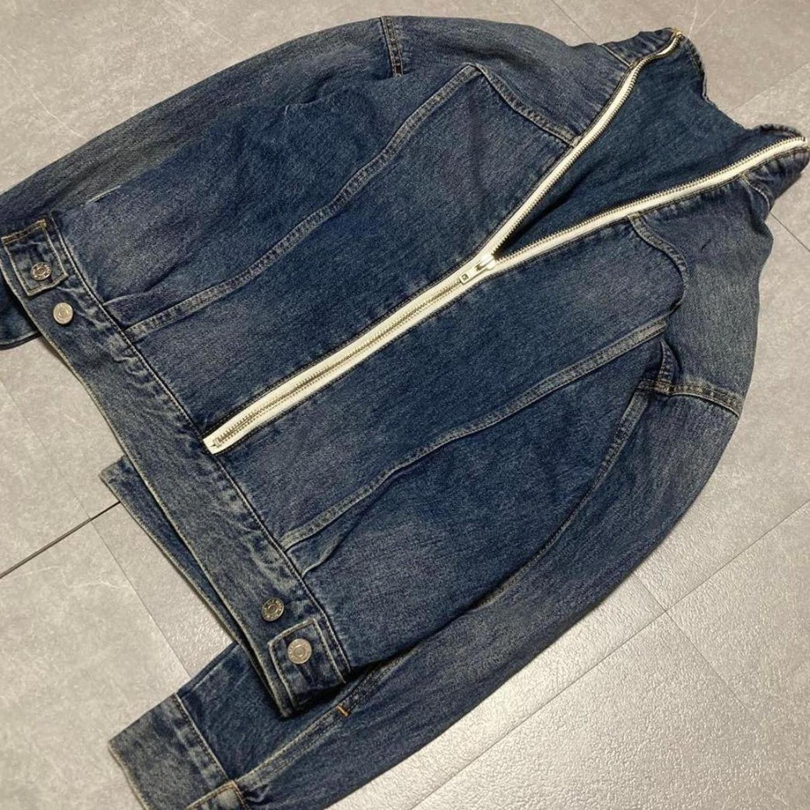 Other Vintage 2000s biker style denim jacket with back zipper Size XS / US 0-2 / IT 36-38 - 3 Thumbnail