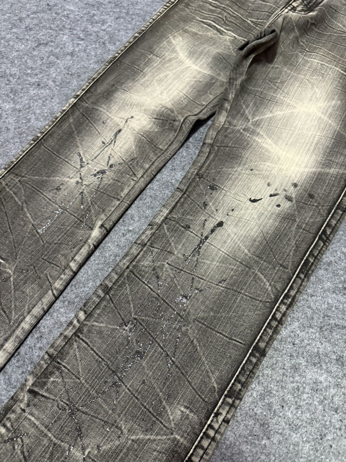 Japanese Brand × LOWBOX Blow By Blue Japan Paint Splatter Shadow Wash Jeans Size US 30 / EU 46 - 6 Thumbnail