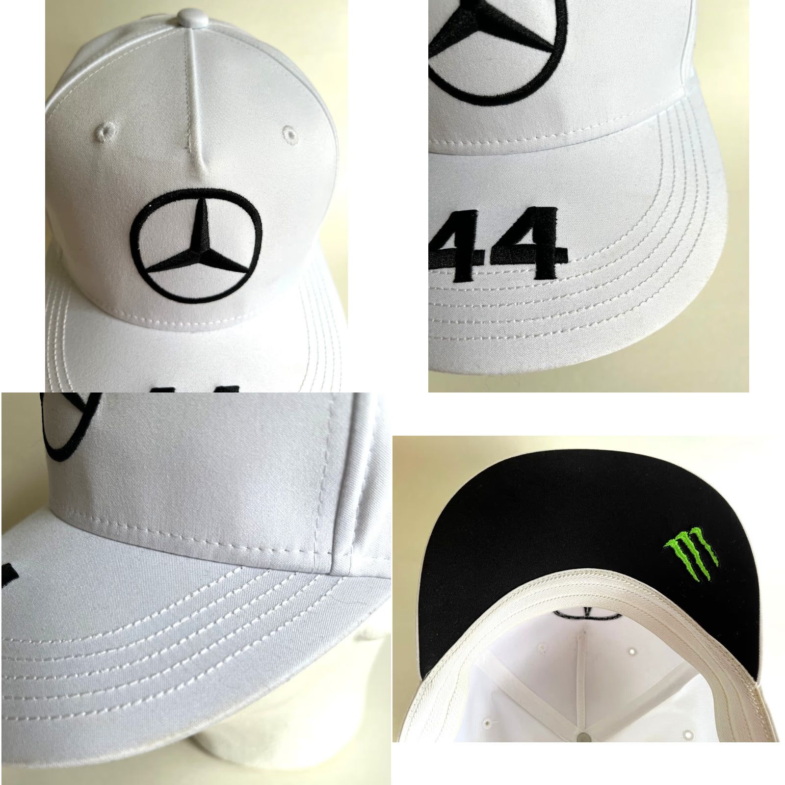 Hamilton VINTAGE Mercedes-AMG Petronas Lewis Hamilton 44 Formula 1 Hat White One Size Strapback Baseball Cap Unisex Adults Adjustable Mens Size ONE SIZE - 9 Thumbnail