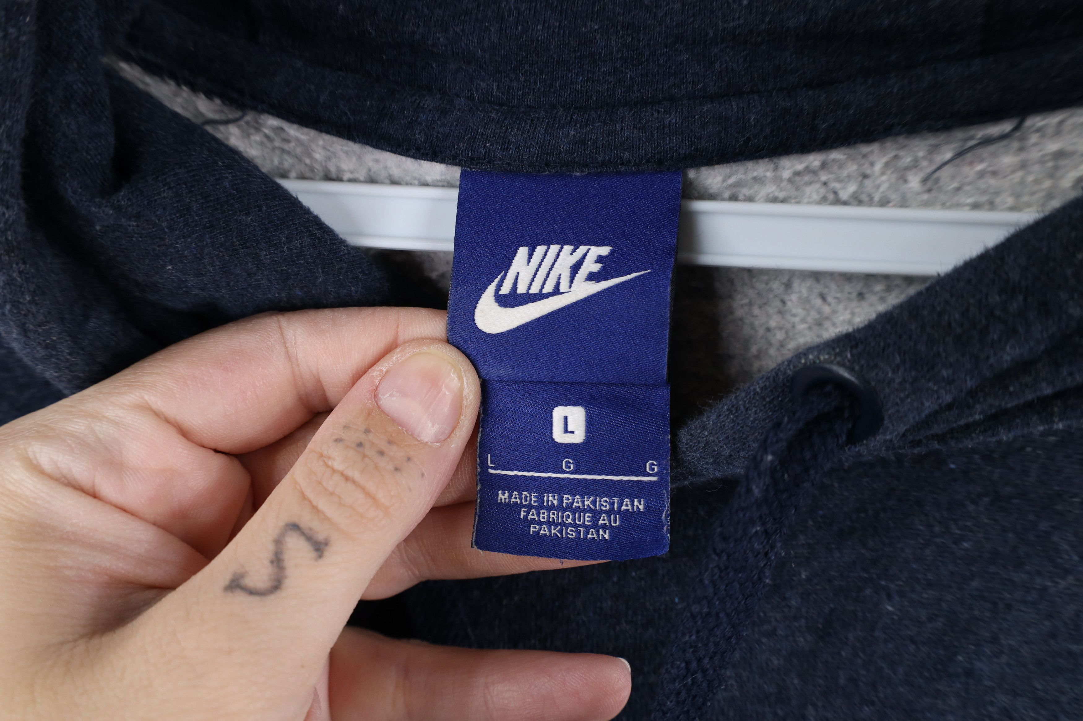 Nike × Vintage Vintage Nike Travis Scott Mini Swoosh Hoodie Sweatshirt Size US L / EU 52-54 / 3 - 8 Thumbnail
