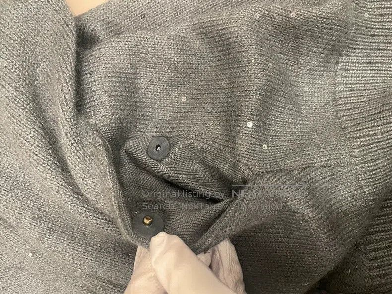 Brunello Cucinelli Brunello Cucinelli Dark grey sequined cashmere cardigan Size XS / US 0-2 / IT 36-38 - 9 Thumbnail