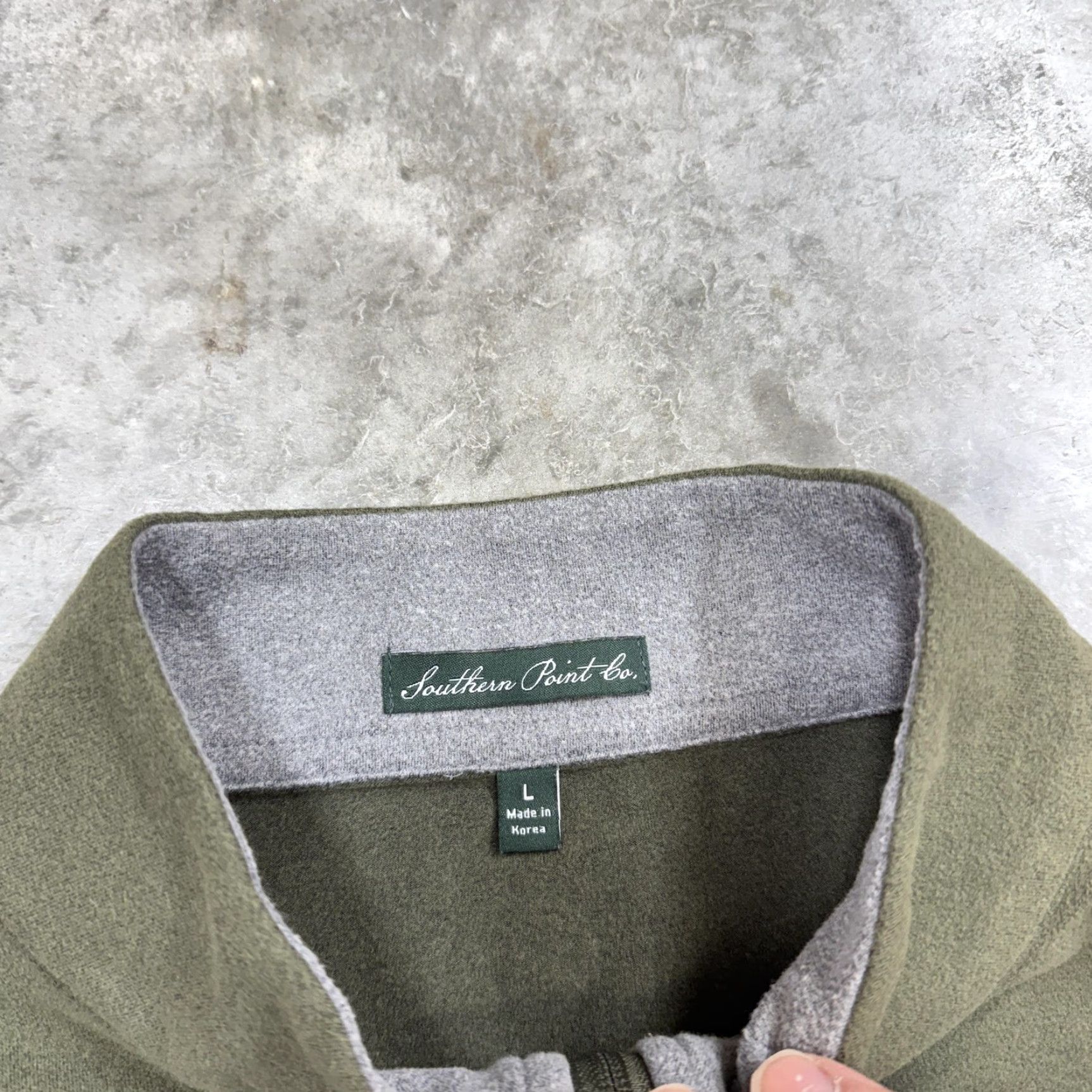 CO Southern Point Co Sweater Vest Mens Large Green 1/4 Zip Mock Neck Knit Solid Logo Zipper Vintage? No Size US L / EU 52-54 / 3 - 2 Thumbnail