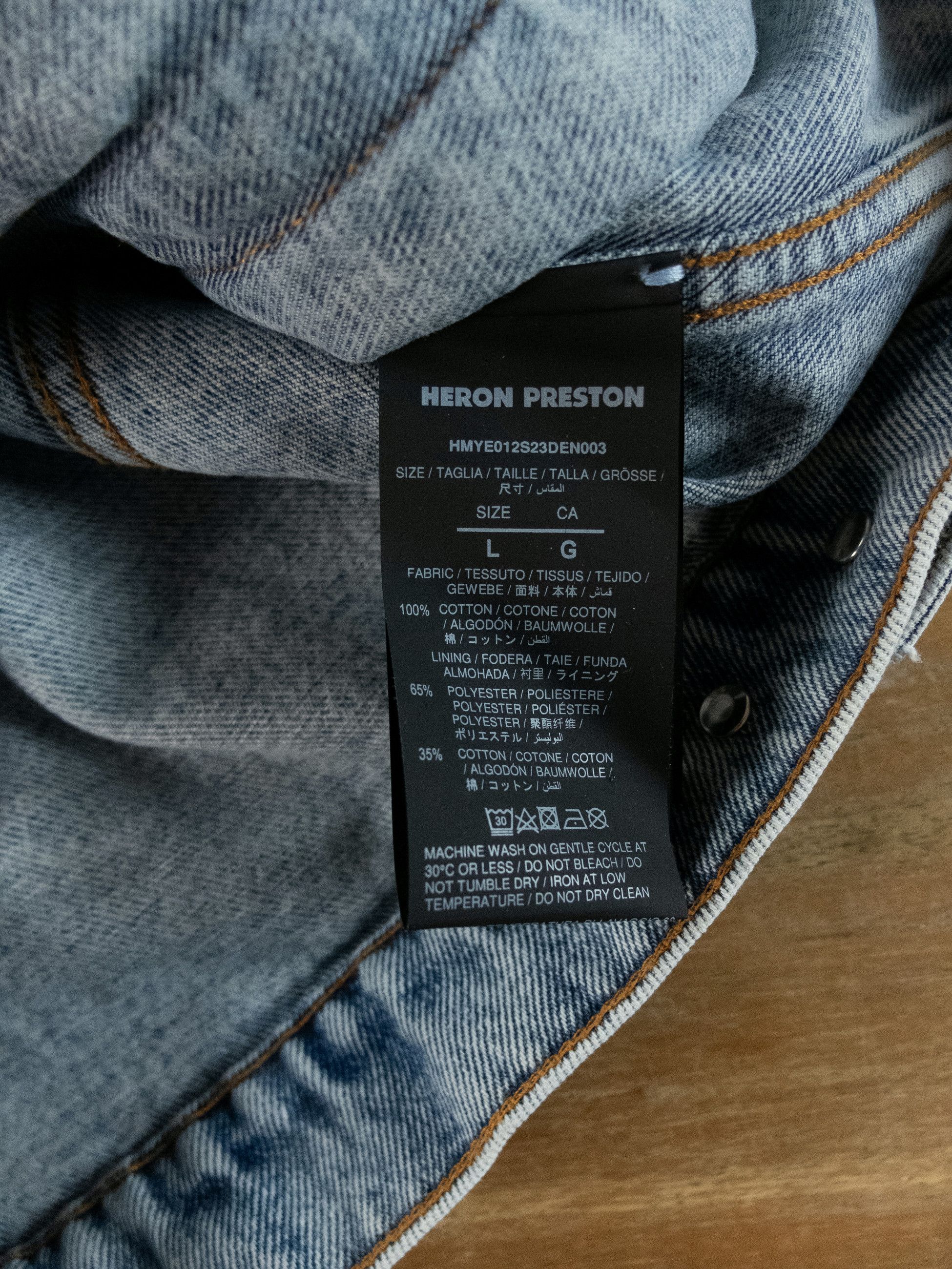 Heron Preston HERON PERSTON blue distressed paint splatter denim jacket L Size US L / EU 52-54 / 3 - 8 Thumbnail