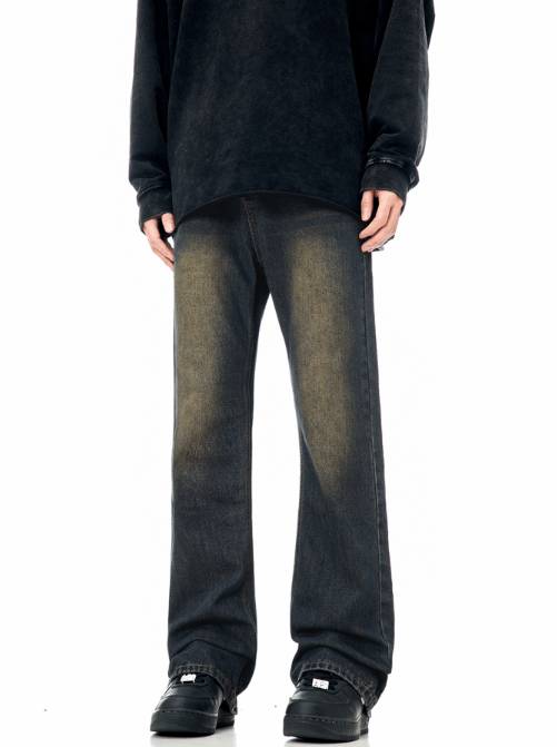 Japanese Brand American men's retro gradient washed straight jeans Size US 32 / EU 48 - 2 Thumbnail