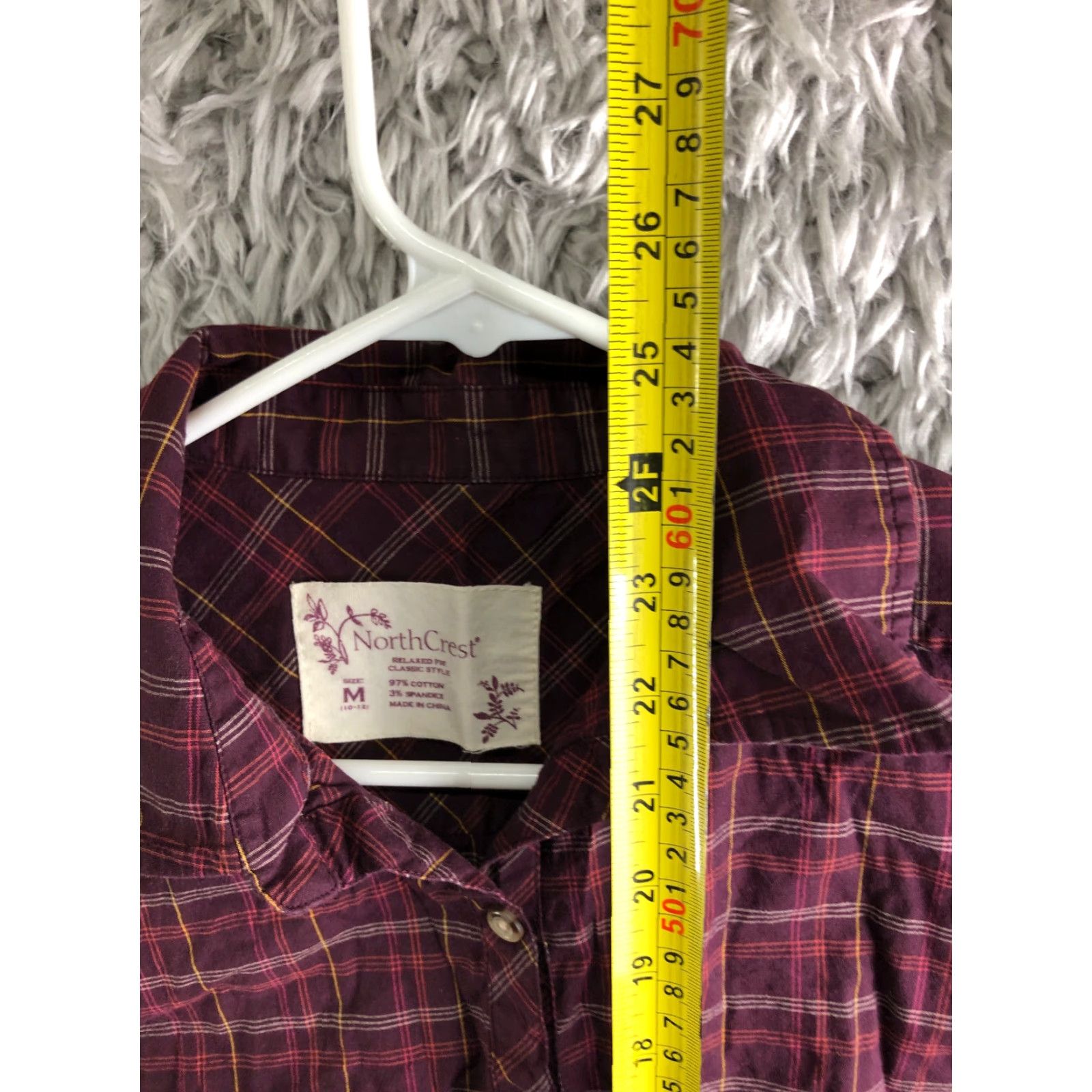 Vintage North Crest Mens M Red Plaid Long Sleeve Button Up Spread Collar Shirt Size US M / EU 48-50 / 2 - 5 Thumbnail