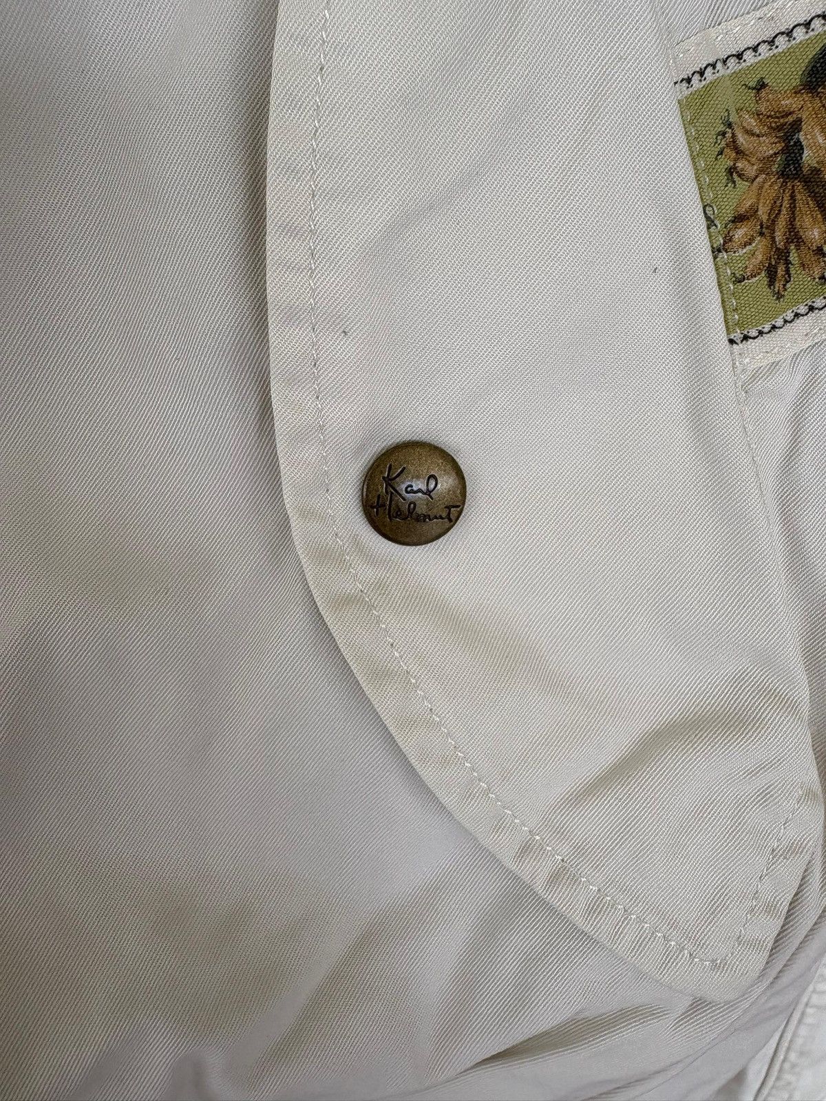 Karl Helmut Vintage 90's Karl Helmut Bomber Jacket Patch Flower Design Size US L / EU 52-54 / 3 - 12 Thumbnail