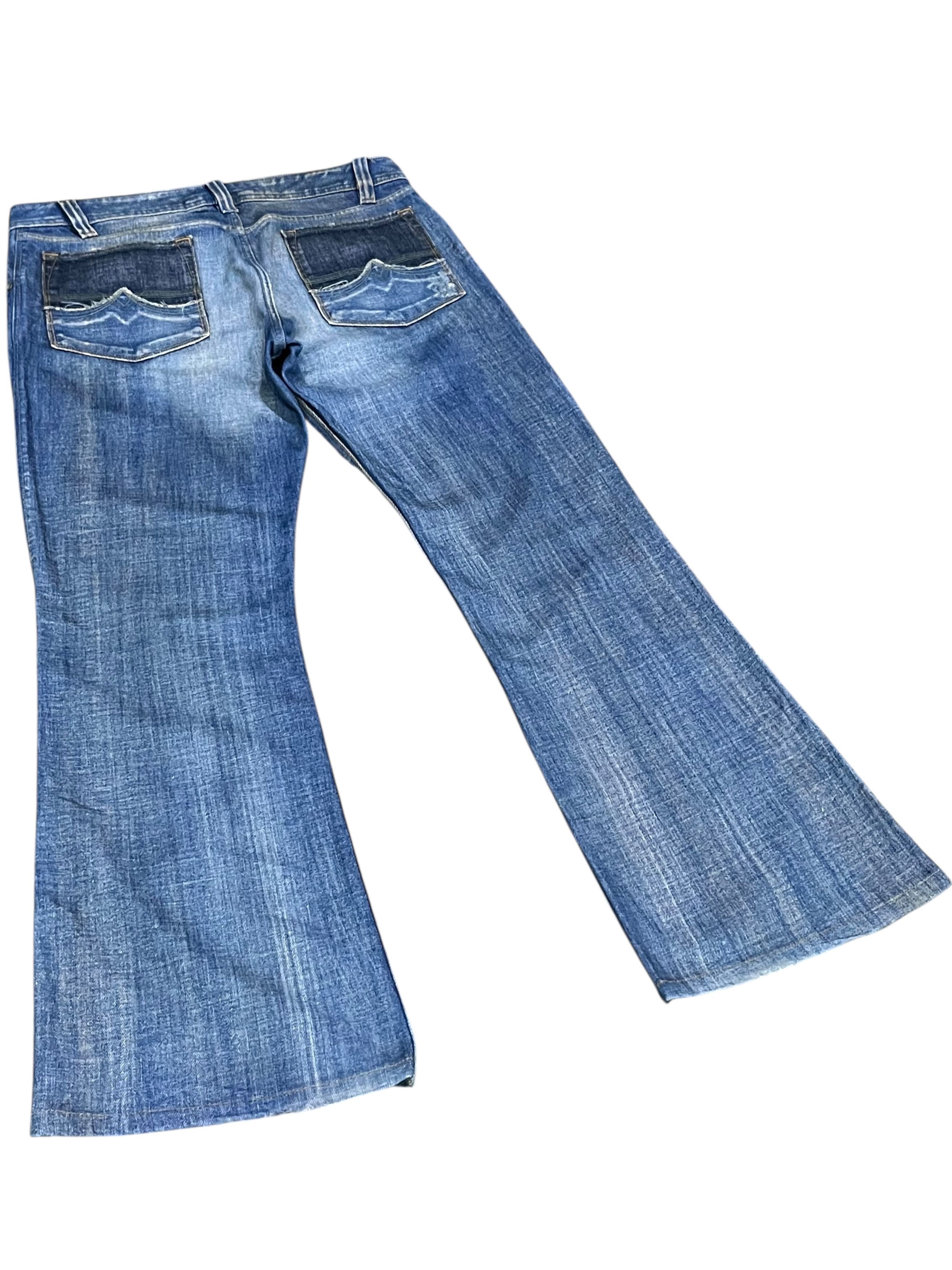 Diesel FYE PUNK🔥DIESEL Distressed Denim Wide Leg Super FLARE Jeans Size US 32 / EU 48 - 4 Thumbnail