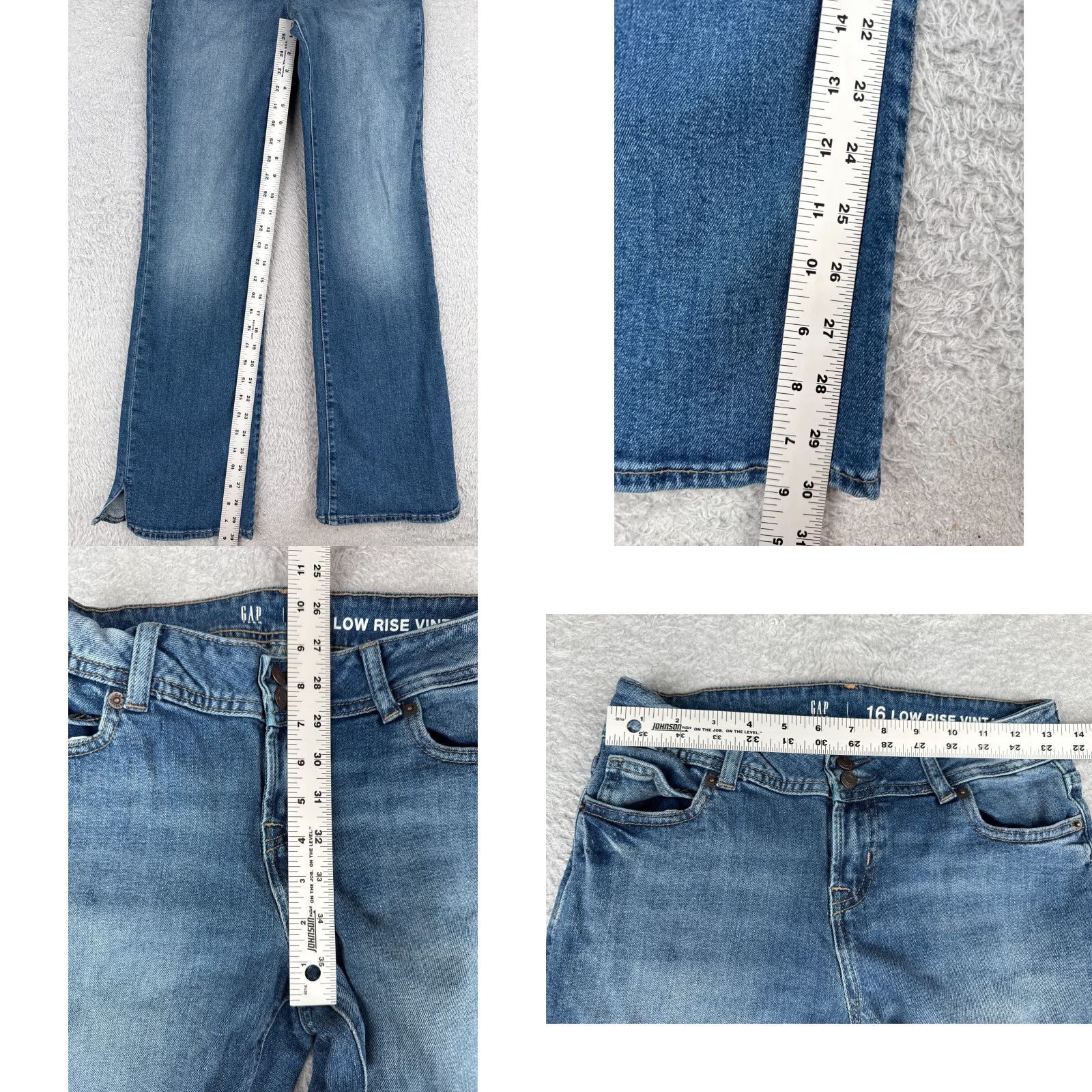 Gap Gap Jeans Girls 16 Blue Denim Bootcut 26x30 Regular Mid Rise Vintage-Adjacent Cotton Blend 5-Pocket Denim Jeans Womens Boys? Size 38" / US 16 / IT 52 - 8 Thumbnail