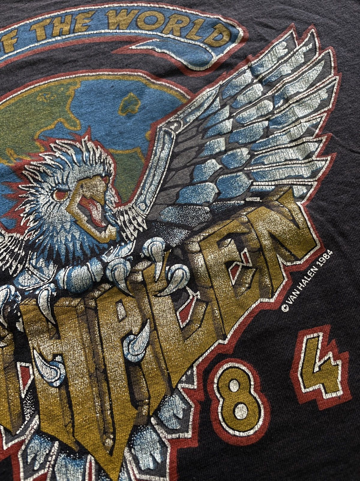 Band Tees × Vintage Vintage 80s Van Halen “TOUR OF THE WORLD” Band Tees Size US S / EU 44-46 / 1 - 4 Thumbnail